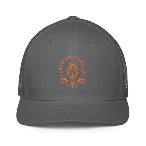 [ID: 596-G324] Camping Bonfire - Firewood Closed-Back Trucker Cap
