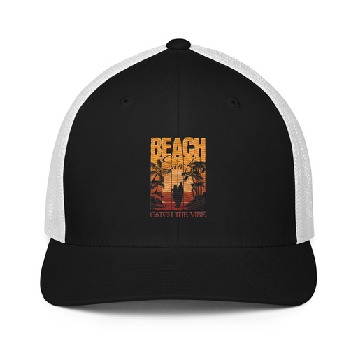 [ID: 596-G342] Catch the Vibe Closed-Back Trucker Cap
