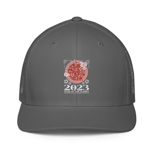 [ID: 596-G368] Chinese Lunar Year - Rabbit Closed-Back Trucker Cap
