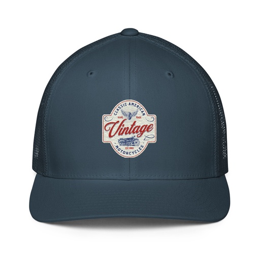 [ID: 596-G379] Classic American Motorcyles - Vintage Closed-Back Trucker Cap