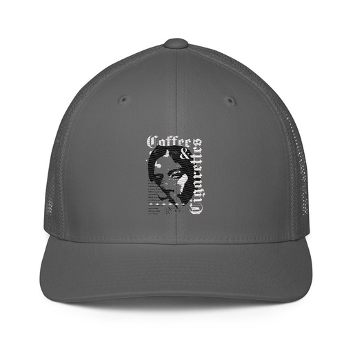 [ID: 596-G392] Coffee & Cigarettes Closed-Back Trucker Cap