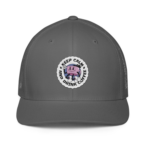[ID: 596-G409] Colorful Fun Retro Style Coffee Quote Closed-Back Trucker Cap