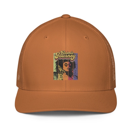 [ID: 596-G422] Cosmic Journey Rainbow Retro Closed-Back Trucker Cap