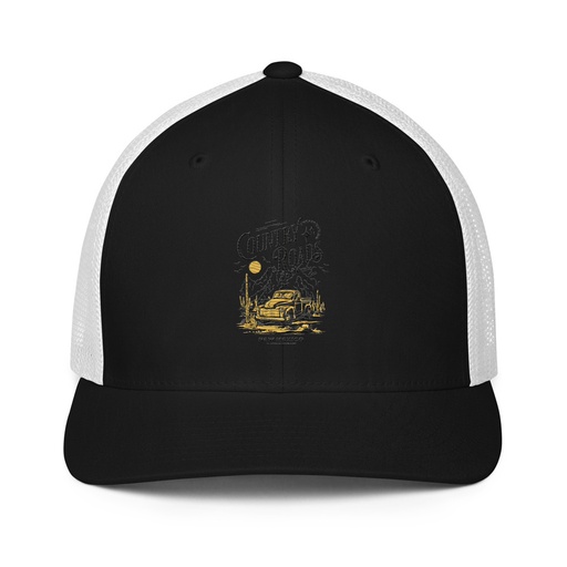 [ID: 596-G427] Country Roads - Wild West Closed-Back Trucker Cap