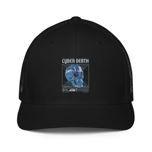 [ID: 596-G457] Cyber Death - Skull Closed-Back Trucker Cap