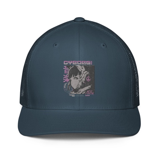 [ID: 596-G459] Cyborg - Y2k Style Closed-Back Trucker Cap