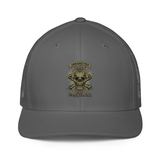 [ID: 596-G477] Death Certain and Unexpected Closed-Back Trucker Cap