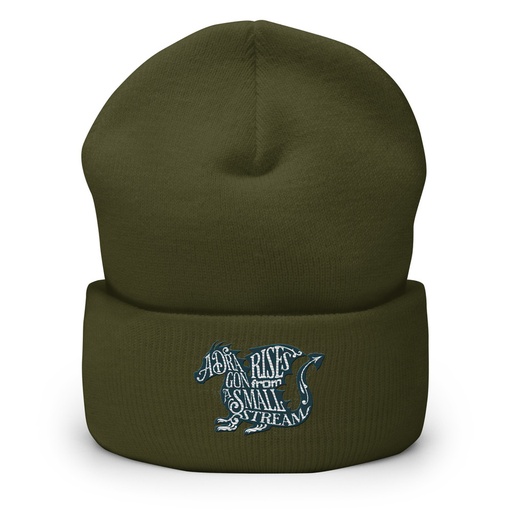 [ID: 266-G16] A Dragon Rises - Typographic Lettering Cuffed Beanie
