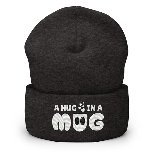 [ID: 266-G17] A Hug in a Mug - Funny Cartoon Cuffed Beanie