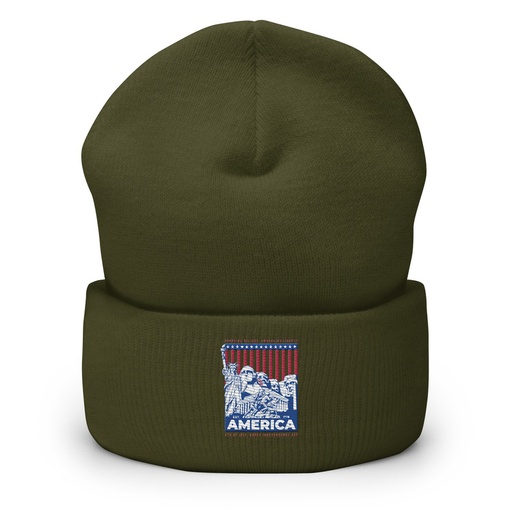 [ID: 266-G58] AMERICA (2) Cuffed Beanie