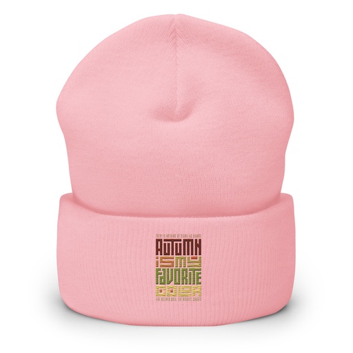 [ID: 266-G116] Autumn is my Favorite Color - Lettering Cuffed Beanie