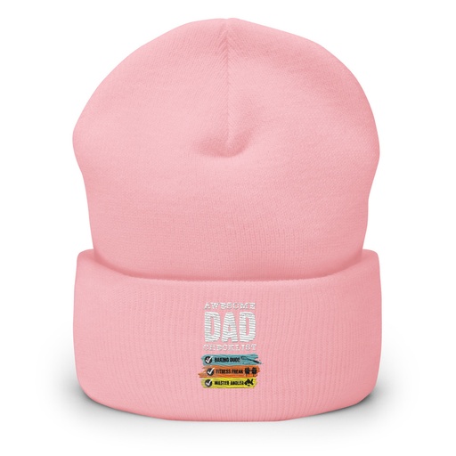 [ID: 266-G120] Awesome Dad Checklist Cuffed Beanie
