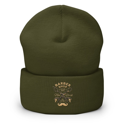[ID: 266-G139] Barber Shop Cuts & Shaves - Scissor Cuffed Beanie