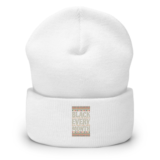 [ID: 266-G216] Black Every Month - African American History Cuffed Beanie