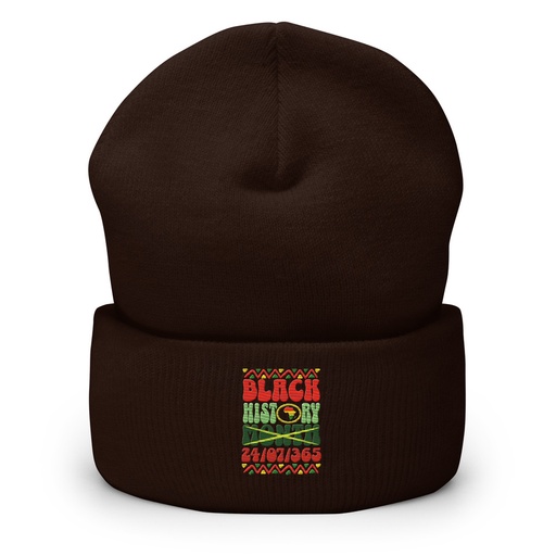[ID: 266-G223] Black History Month Cuffed Beanie