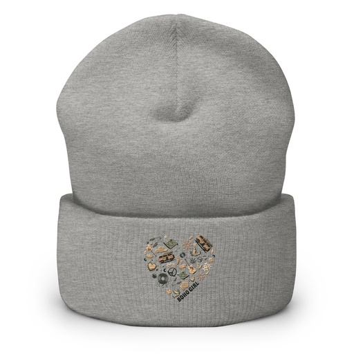 [ID: 266-G248] Boho Girl Poster Cuffed Beanie