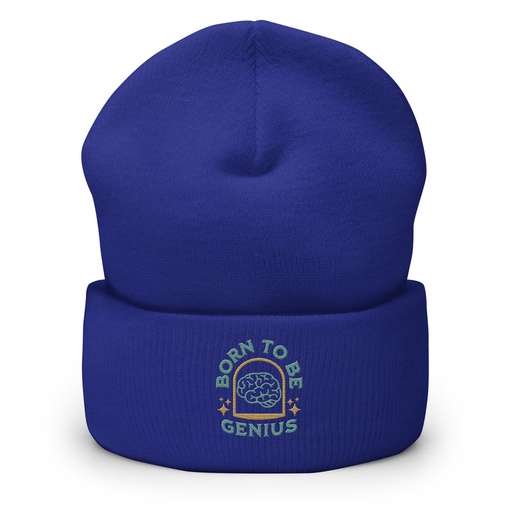 [ID: 266-G260] Born To Be Genius - Brain Cuffed Beanie