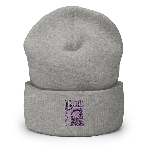 [ID: 266-G280] Brain Food - Y2K Skull Streetwear Cuffed Beanie