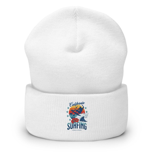 [ID: 266-G318] California Surfing - Palm Beach Cuffed Beanie
