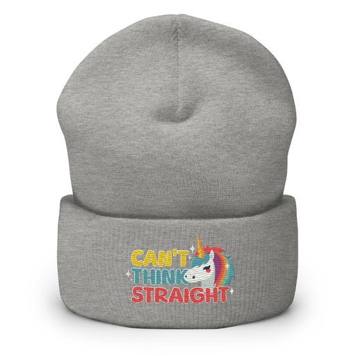 [ID: 266-G328] Can't Think Straight (2) Cuffed Beanie