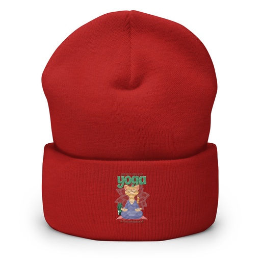[ID: 266-G339] Cat Yoga - Cute Meditation Cuffed Beanie