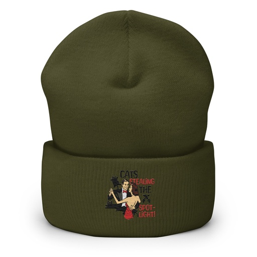 [ID: 266-G348] Cats Stealing the Spotlight Cuffed Beanie