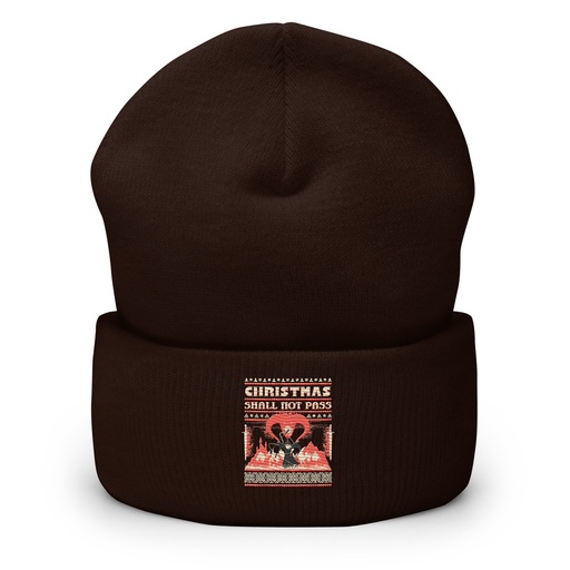 [ID: 266-G375] Christmas Shall Not Pass - Flaming Wizard Cuffed Beanie