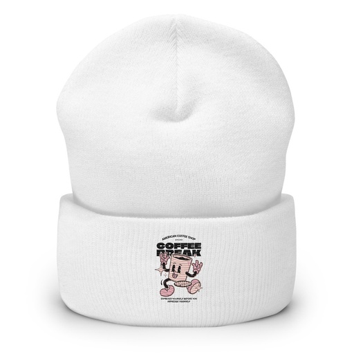 [ID: 266-G395] Coffee Break Mascot Cuffed Beanie