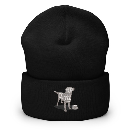 [ID: 266-G399] Coffee Dog Cuffed Beanie