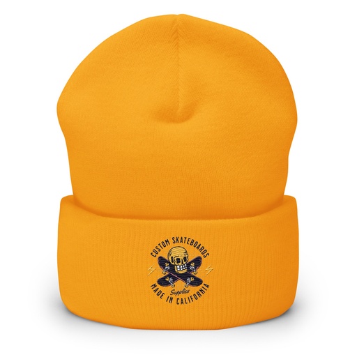 [ID: 266-G446] Custom Skateboards - Skull Cuffed Beanie