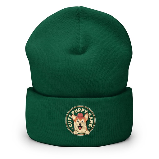 [ID: 266-G453] Cute Puppy Gang - Corgi Cuffed Beanie