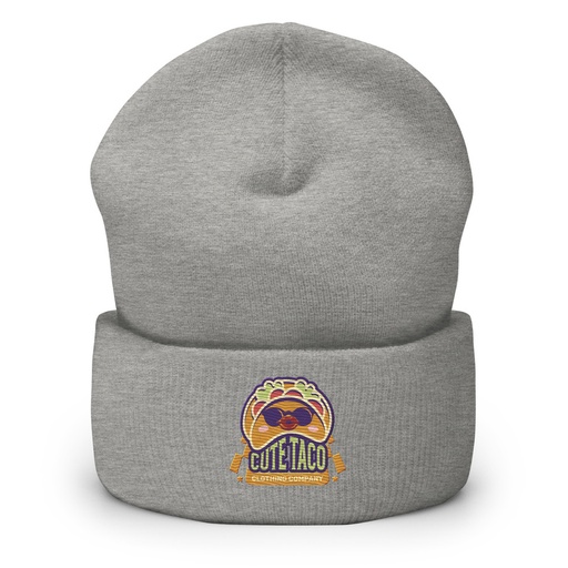 [ID: 266-G454] Cute Taco - Colorful Mexican Tortilla Cuffed Beanie
