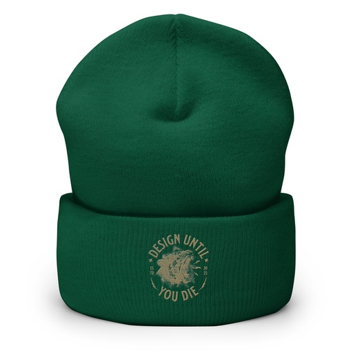 [ID: 266-G490] DESIGN UNTIL YOU DIE Cuffed Beanie