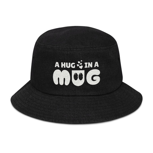 [ID: 501-G17] A Hug in a Mug - Funny Cartoon Denim Bucket Hat