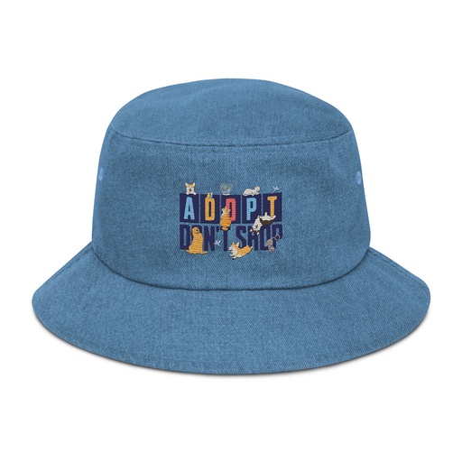 [ID: 501-G23] Adopt a Pet - Cute Animal Denim Bucket Hat