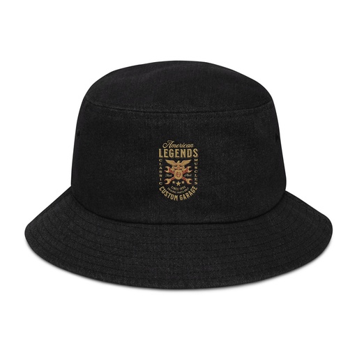 [ID: 501-G75] American Legends Garage - Eagle Denim Bucket Hat