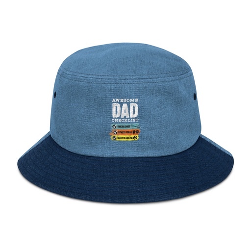 [ID: 501-G120] Awesome Dad Checklist Denim Bucket Hat