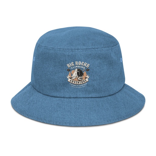 [ID: 501-G203] Big Rocks Climbing - Outdoor Adventure Denim Bucket Hat