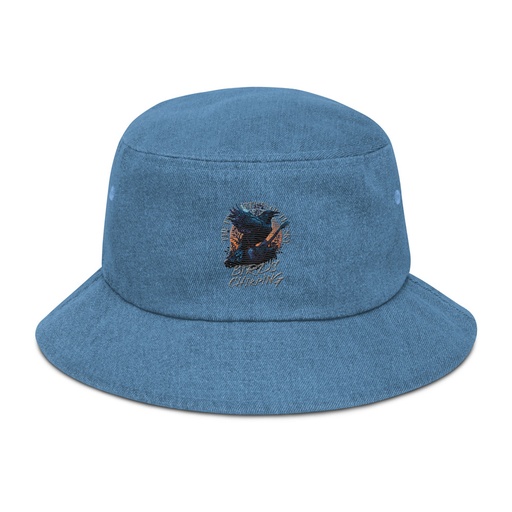 [ID: 501-G210] Birds Chirping Denim Bucket Hat