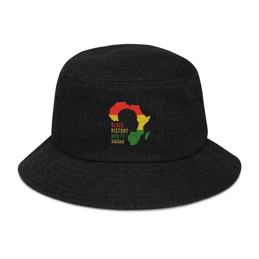 [ID: 501-G221] Black History Month - African Continent Denim Bucket Hat