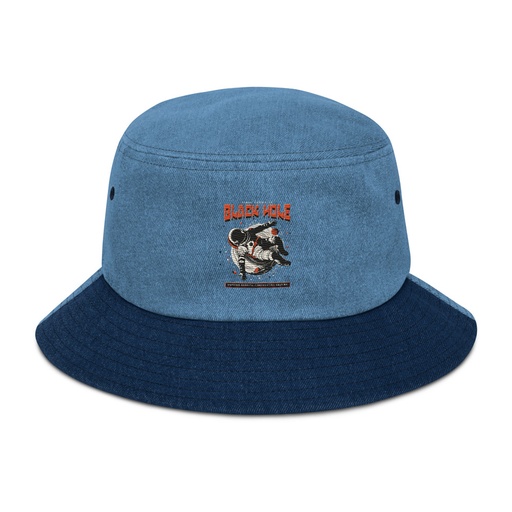 [ID: 501-G224] Black Hole Denim Bucket Hat