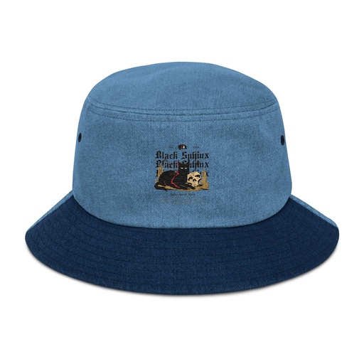 [ID: 501-G230] Black Sphinx Denim Bucket Hat
