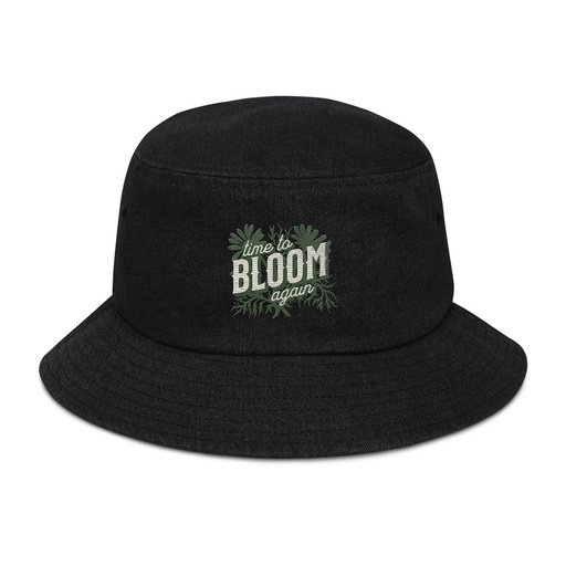 [ID: 501-G239] Bloom Again Denim Bucket Hat