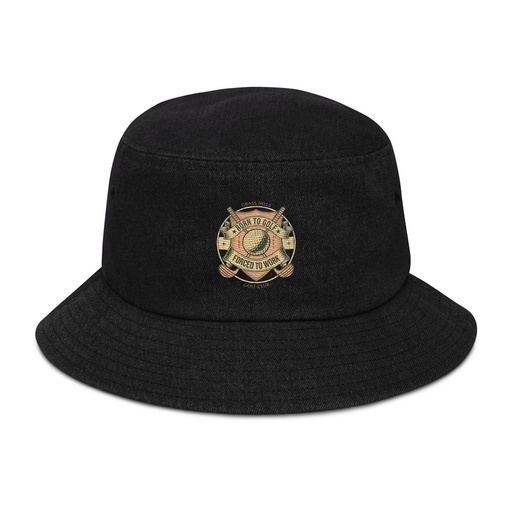 [ID: 501-G266] Born To Golf Denim Bucket Hat