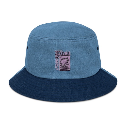 [ID: 501-G280] Brain Food - Y2K Skull Streetwear Denim Bucket Hat