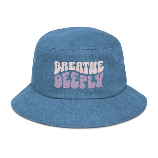 [ID: 501-G283] Breathe Deeply Denim Bucket Hat