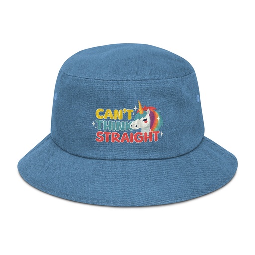 [ID: 501-G328] Can't Think Straight (2) Denim Bucket Hat