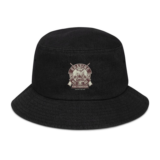 [ID: 501-G360] Chasing the Frontier Denim Bucket Hat