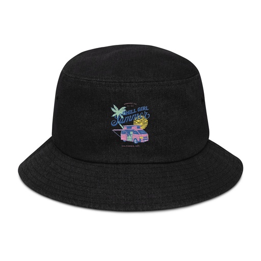[ID: 501-G366] Chill Girl Summer Denim Bucket Hat