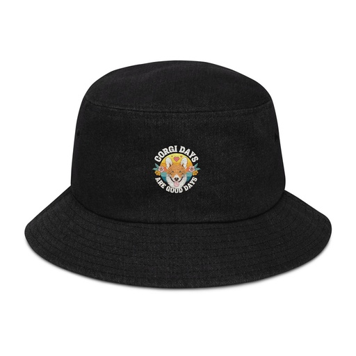[ID: 501-G420] Corgi Days - Funny Animal Denim Bucket Hat